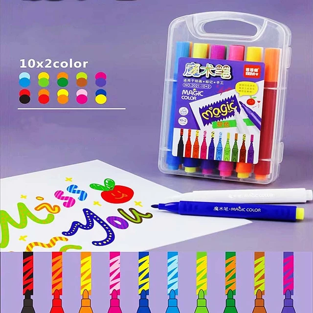 Stylo à eau magique décoloré pour enfants, 12 pièces/ensemble