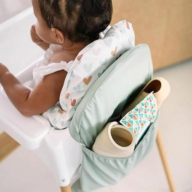 Kids Growth Chair PU Organiser Bag Babies Dining Chair Handy Pocket Accessories High Foot Dining Cover Storage Hanging Bag