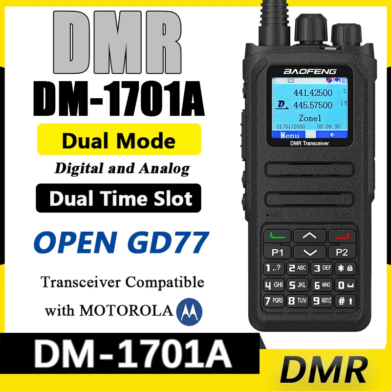 BAOFENG DM-1701A DMR Digital Radio 2-Pack - 5W Dual Band Walkie Talkie With 3000 Channels Long Range