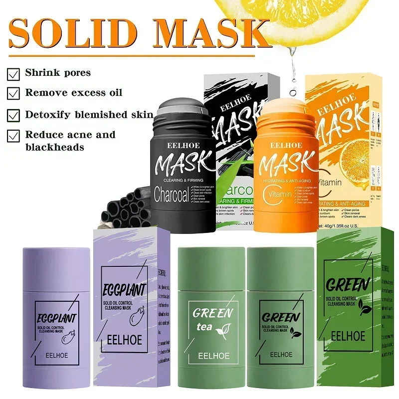 

Green Tea Mask Face Clean GreenTea Mask Stick Deep Moisturizing Shrink Pores Blackhead Acne Facial Film Korean Skin Care Product
