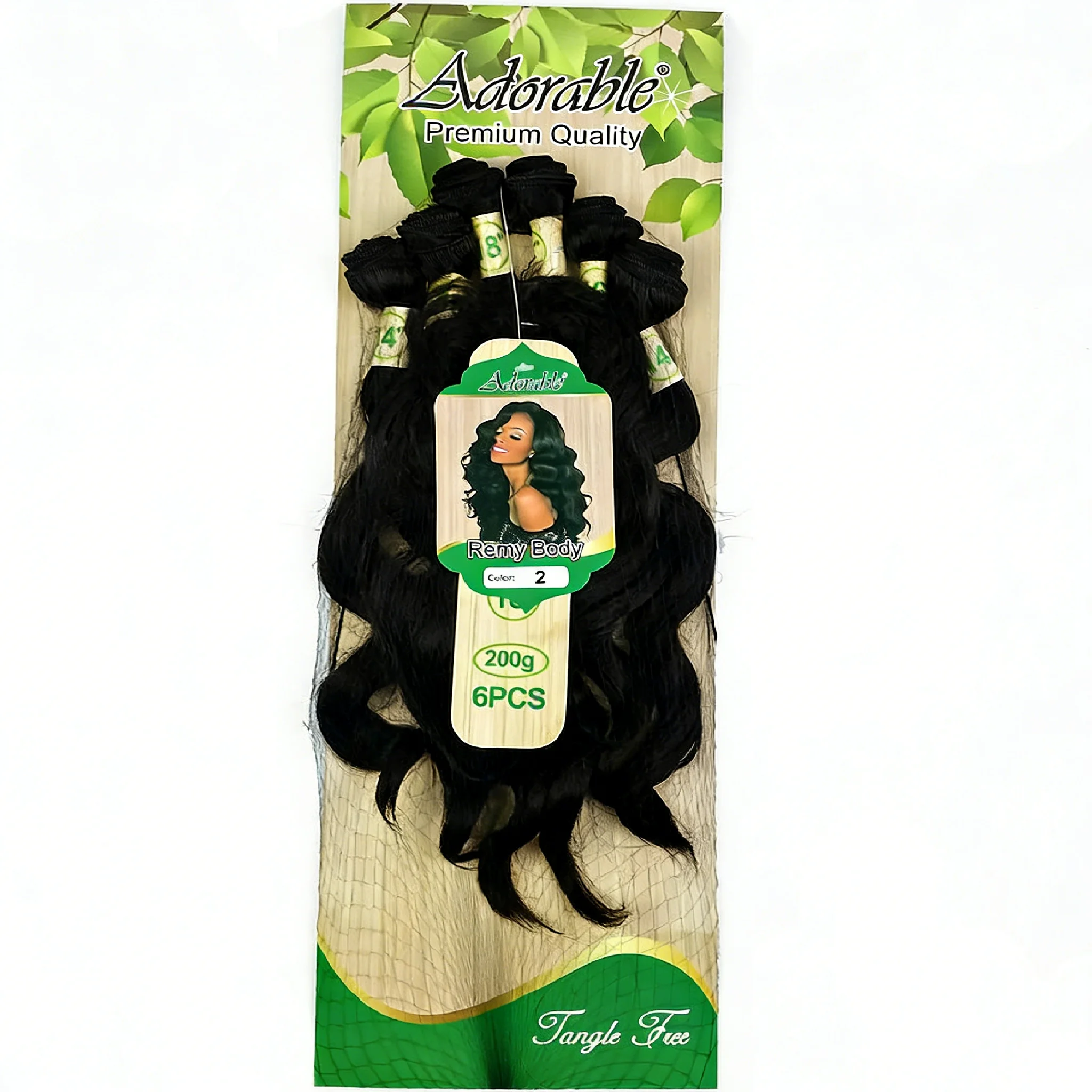 Adorable Synthetic Hair Weaves and Blends Remy Body Wave Wigs Bundles Weave Extensions 6pcs18'18'20'20” 22“22”Lace Closure - 4