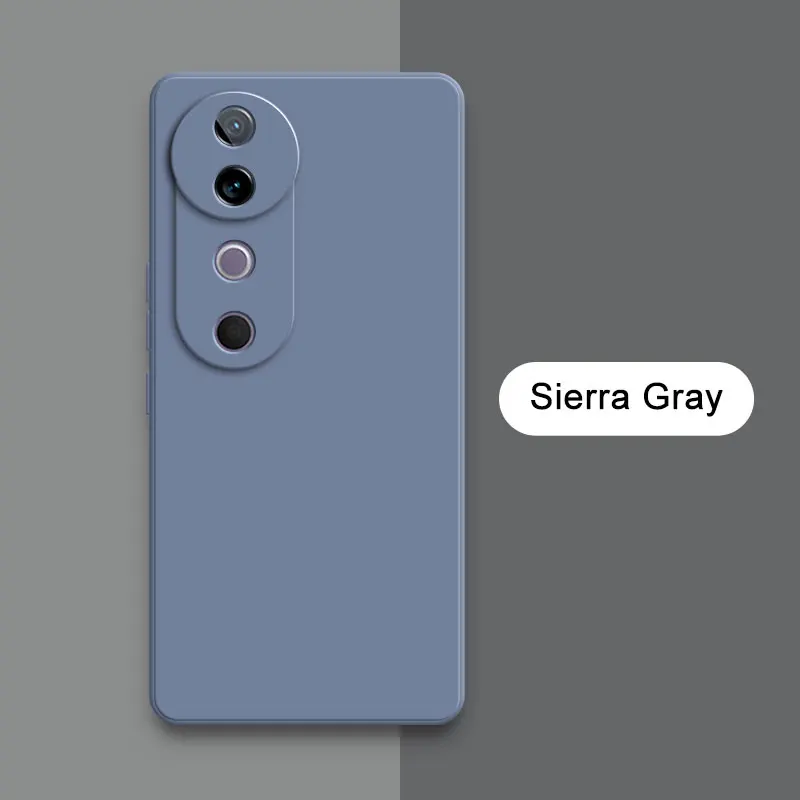 Classic Lens Protector Liquid Silicone Soft Phone Case - Stylish Square Design