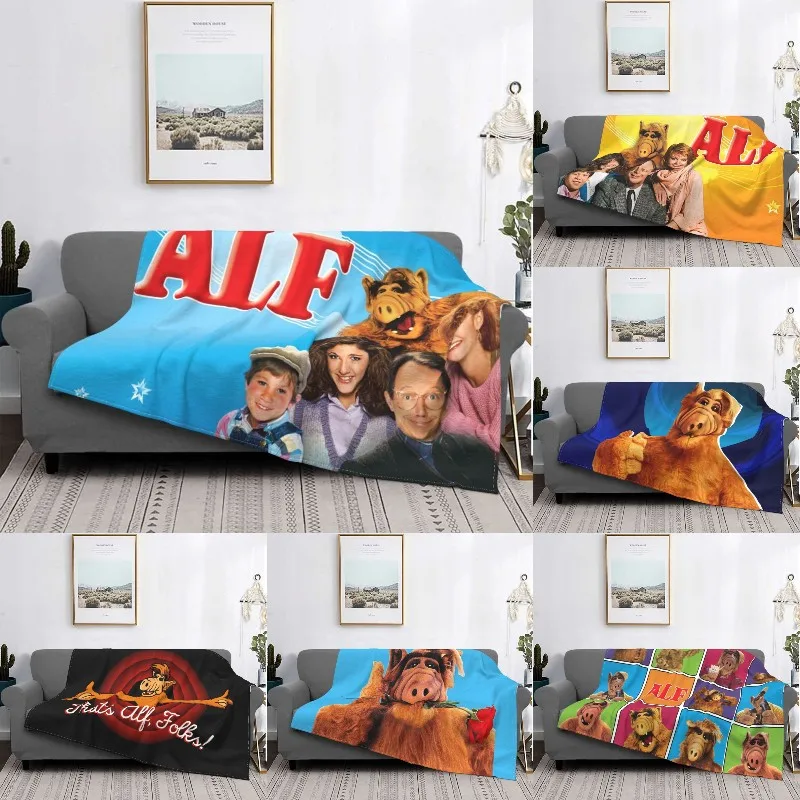 

3D Printed Alien Life Form Blankets Comfortable Soft Flannel Autumn ALF Sci Fi TV Show Throw Blanket for Couch Car Bedding