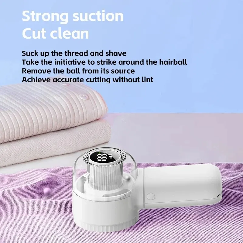 Rechargeable Fabric Shaver Lint Shaver with LED Display,6-Leaf Blades,Defuzzer Remove Fuzz Pills from Clothes Furniture Sofa