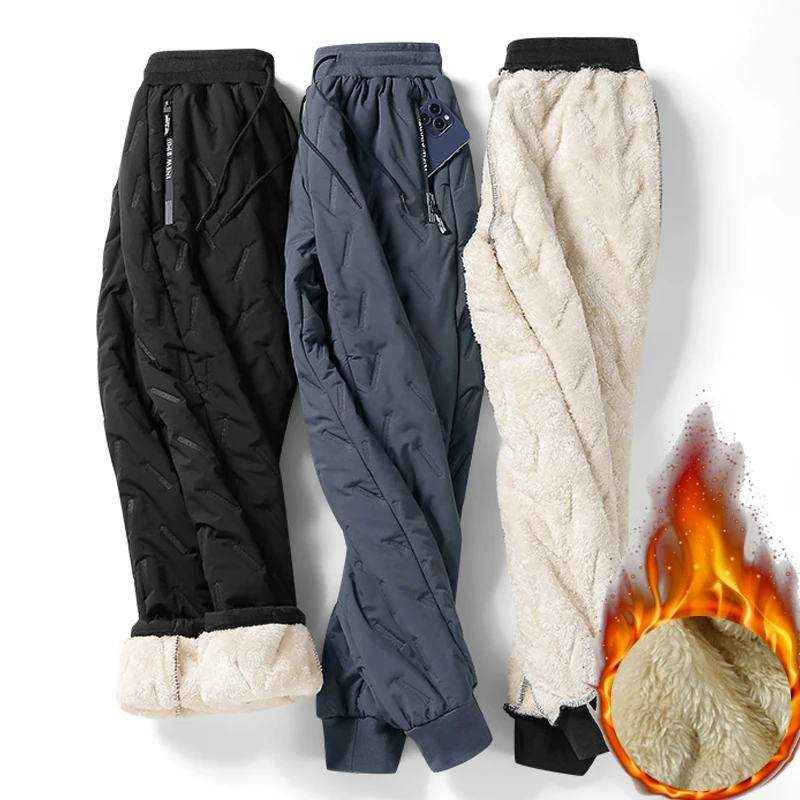 Winter Thicken Fleece Trousers Men Winter Pants for Men Sweatpants Windproof Waterproof Thermal Warm Joggers Pants Man M-XXXL 4