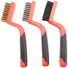 3Pcs Wire Brush Dirt Paint Scrubbing Stripper Brush With Soft Wide Curved Handle Grip 5