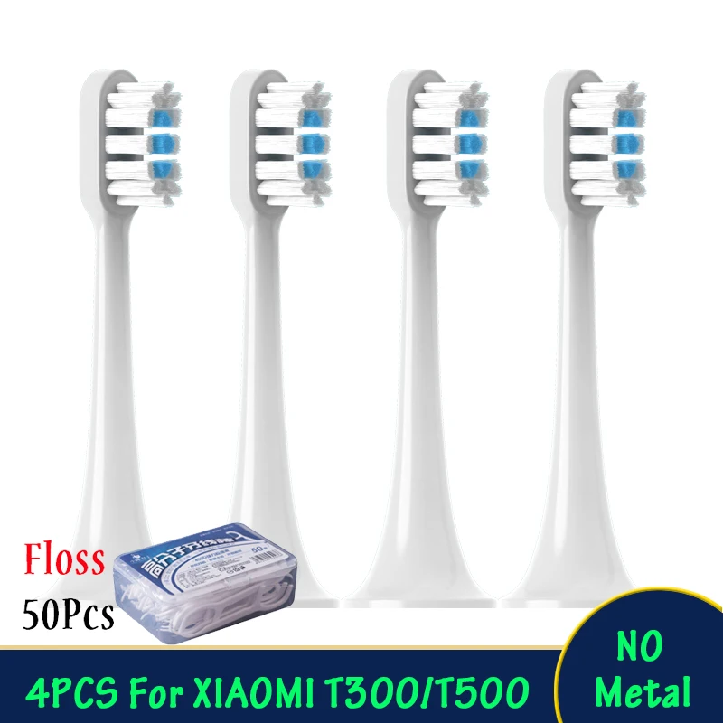 Testine Di Ricambio Per Vuoto Per Xiaomi T300/500 No Metal Healthy White Blue Sostituisci Le Testine Adatte Con Setole Morbide Dupont Brush