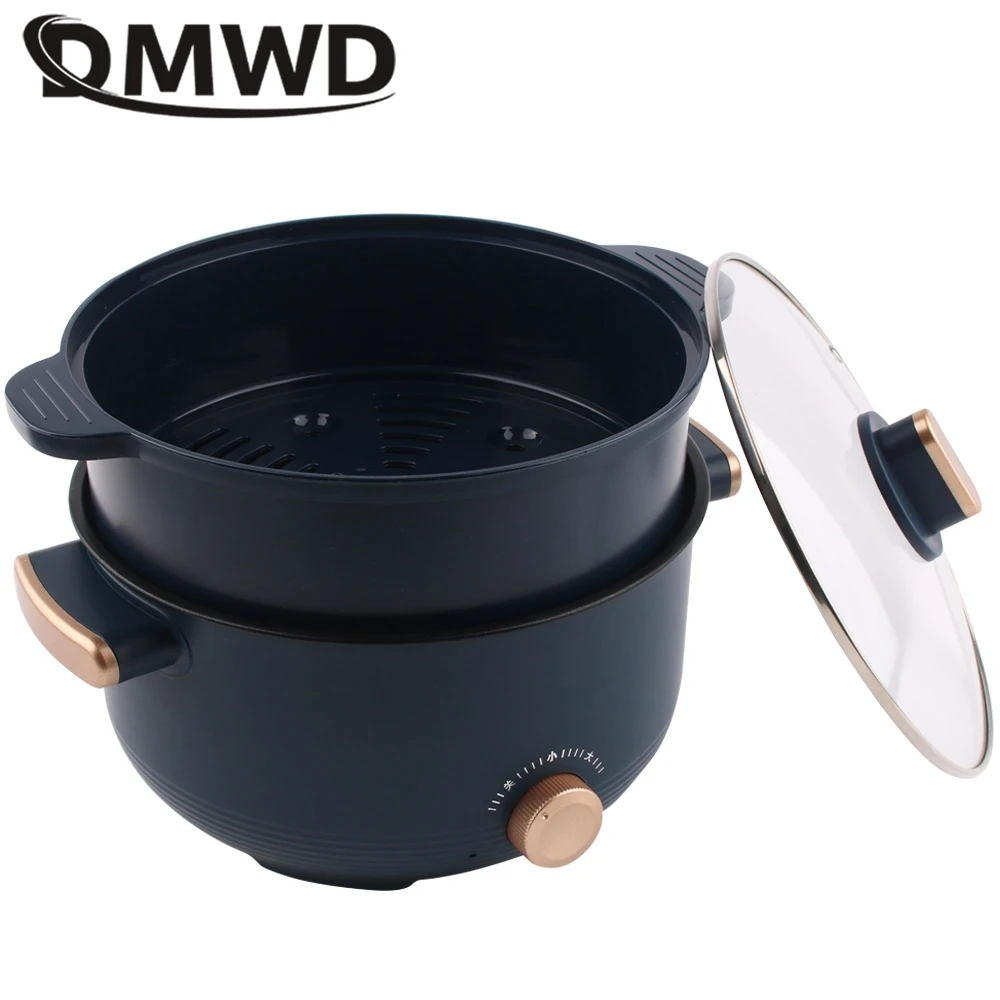 DMWD Electric Cooking Machine Large Hot Pot Frying Pan Noodles Porridge Soup Pot Multicooker Food Steamer Breakfast Maker 220V 2