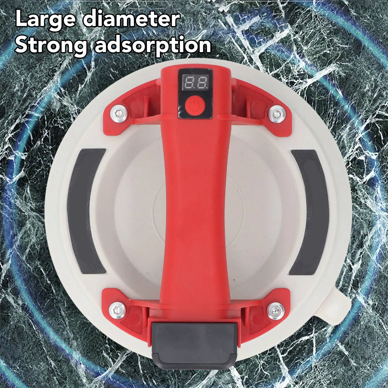 Electric Vacuum Suction Cup Lifter Electric Vacuum Suction Cup Digital Display 8 Inch 600lbs Load Capacity Auto Start for Tile