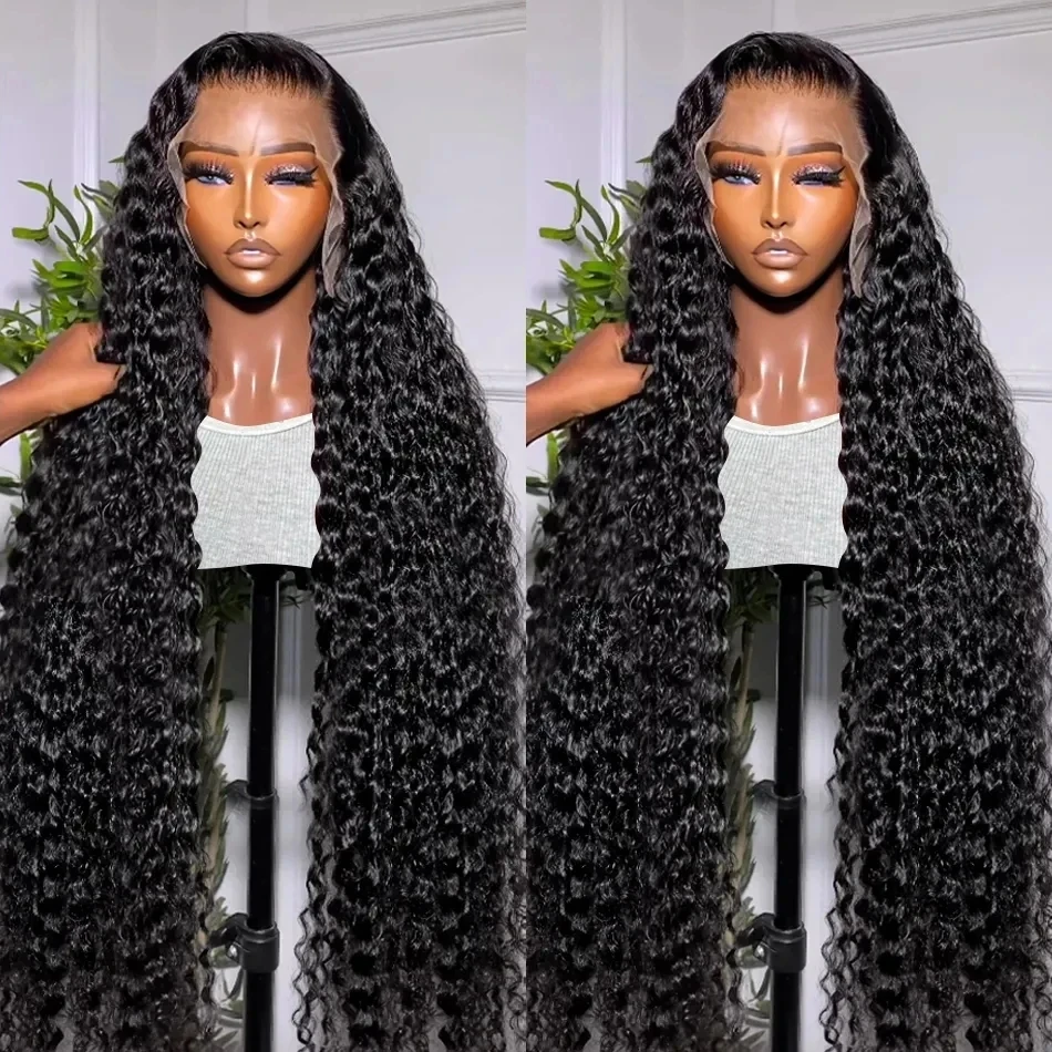 250% Deep Wave 13x6 HD Lace Frontal Curly Human Hair Wig 200 Density 30 Inch For Women
