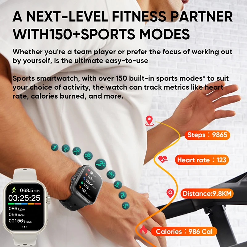 Ultra 2 SE Men Women 1000mAh AMOLED Heart Rate 100+Sport Bluetooth Call GPS Track Waterproof Smart Watch For IOS Android_voghion.com