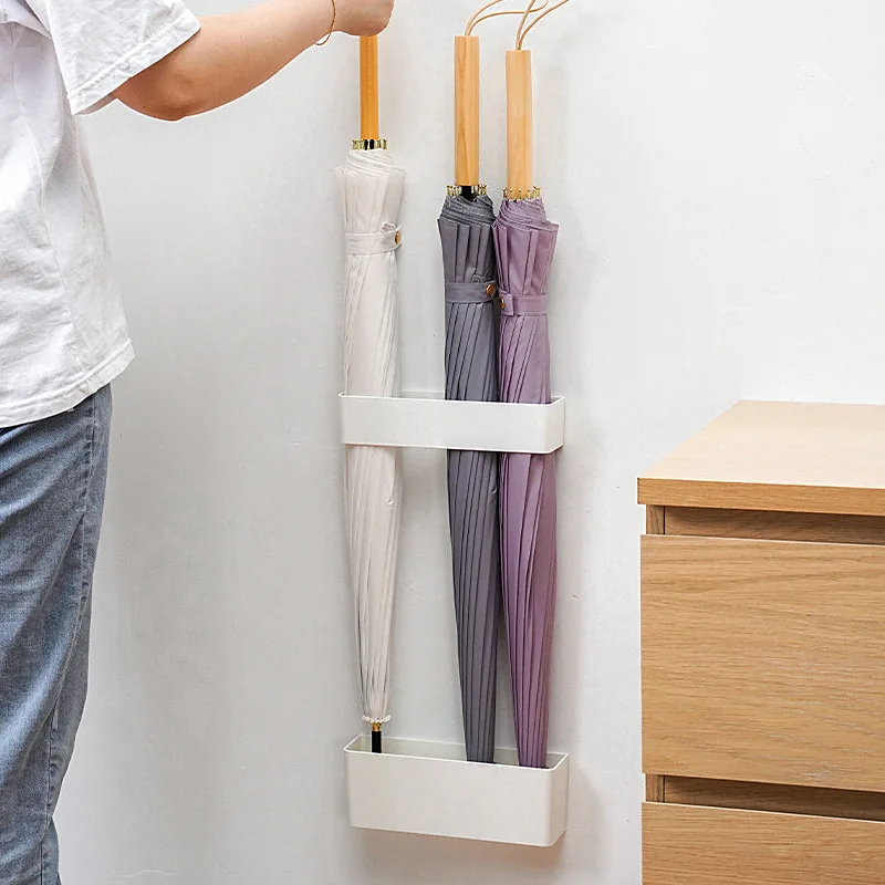 Umbrella Holder Wall Mounted Umbrella Stand Puncture Free Storage Shelf Rack Umbrella Holder Hanger Organizer for Office Home