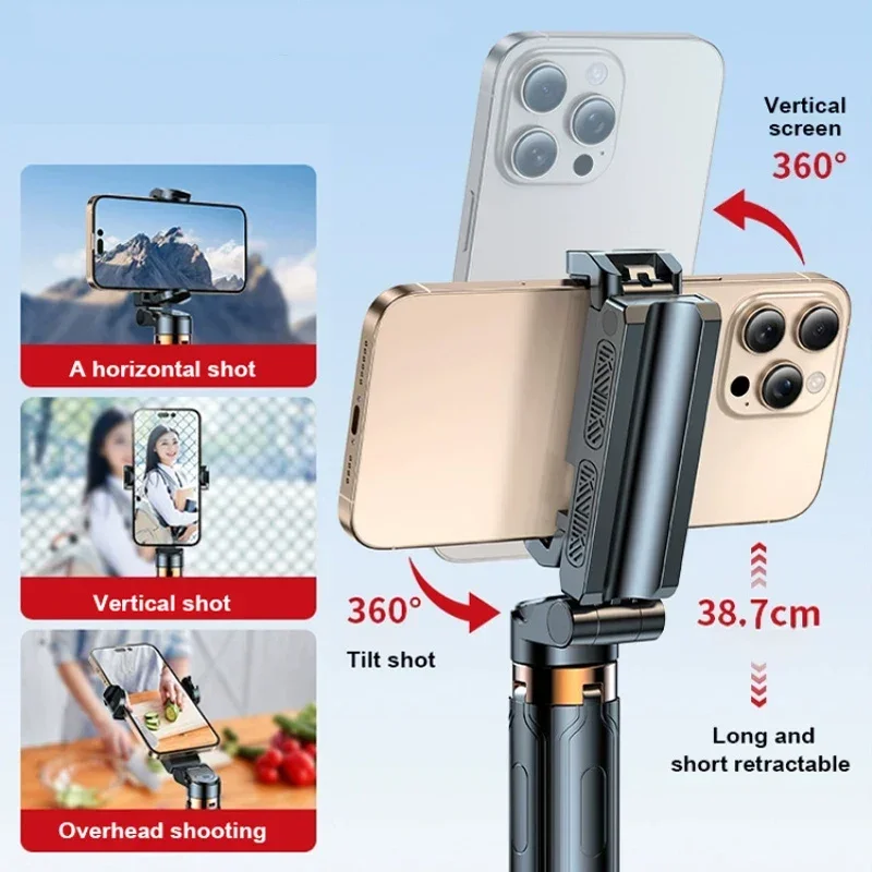 Super Mini Selfie Stick Portable Phone Holder Shooting Aid Versatile Integrated Design Bluetooth Remote For Live Broadcas selfie stick