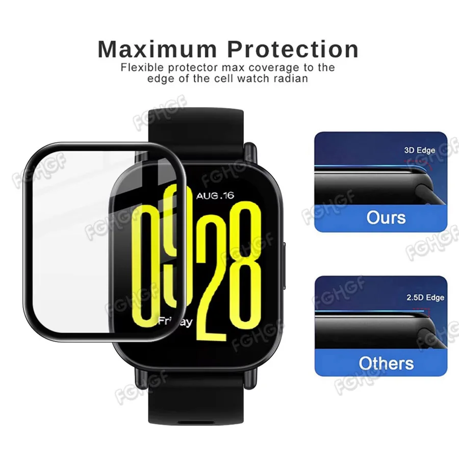 Full Coverage Anti-Scratch Screen Protector for Smartwatches (Film, Not Glass)