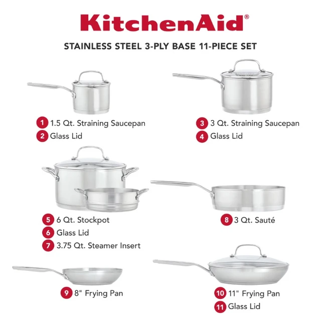 Kitchenaid Sauce Pan, Stainless Steel, 1 Quart