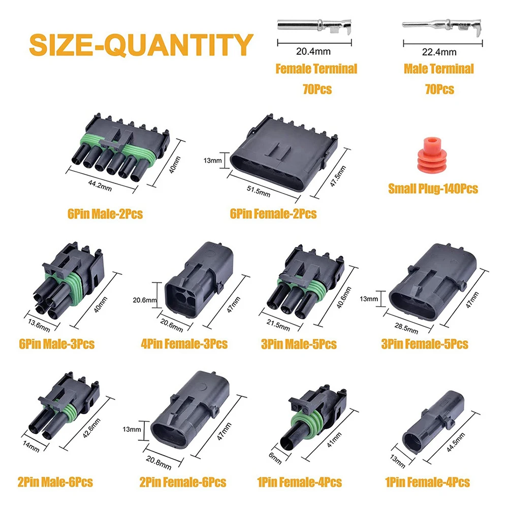 320 pces delphi conector fio automotivo 01