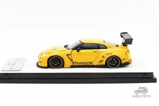 ミニカー Pandem Nissan GT-R Cosmopolitan Yellow MINI GT 125 Nissan GT-R R35 GT Wing Cosmopolitan Yellow LHD