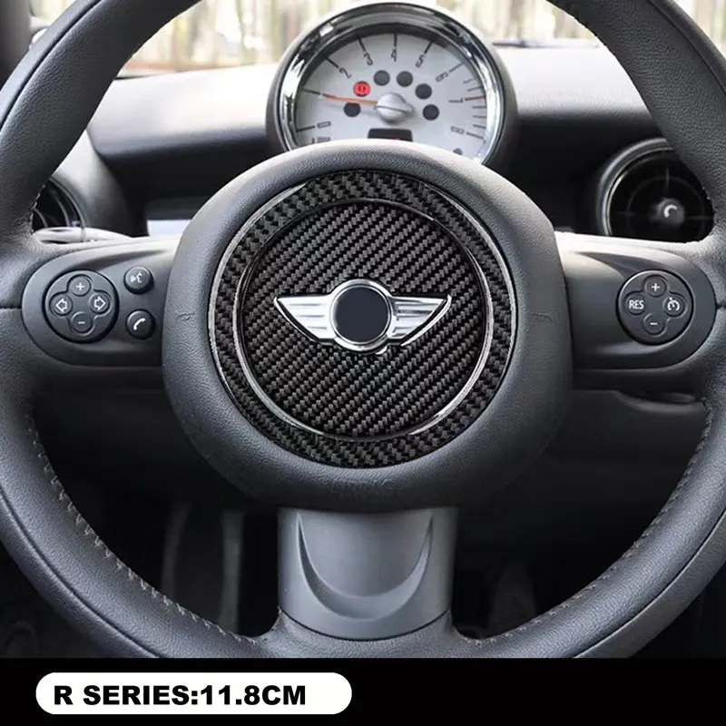 자동차 액세서리 BMW 미니 JWC 쿠퍼 F54 F53 F55 F56 R60 R57 R58 R55 R56 스티어링 휠 탄소 섬유 스티커 장식 데칼