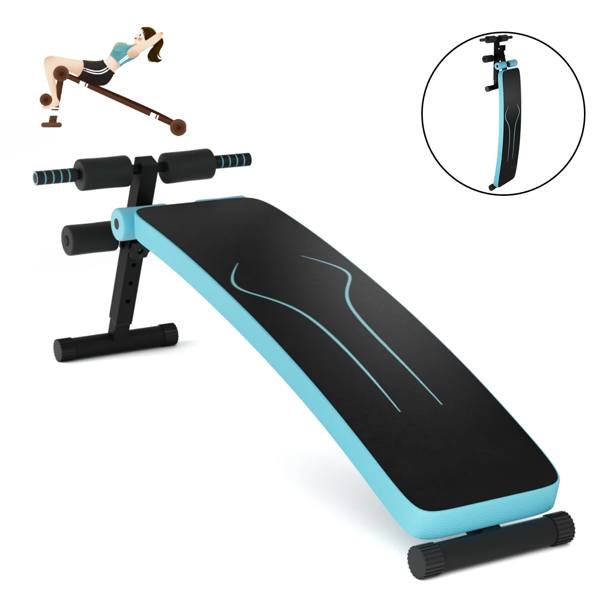 Folding Weight Bench Adjustable Sit up Board Workout Slant Bench