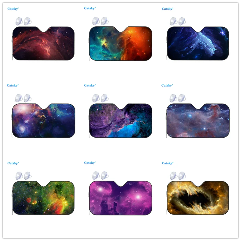 

Universal Car Windshield Sunshade, Colorful Nebula Abstract Print Sun Shield Protector Foldable Sun Visor Covers