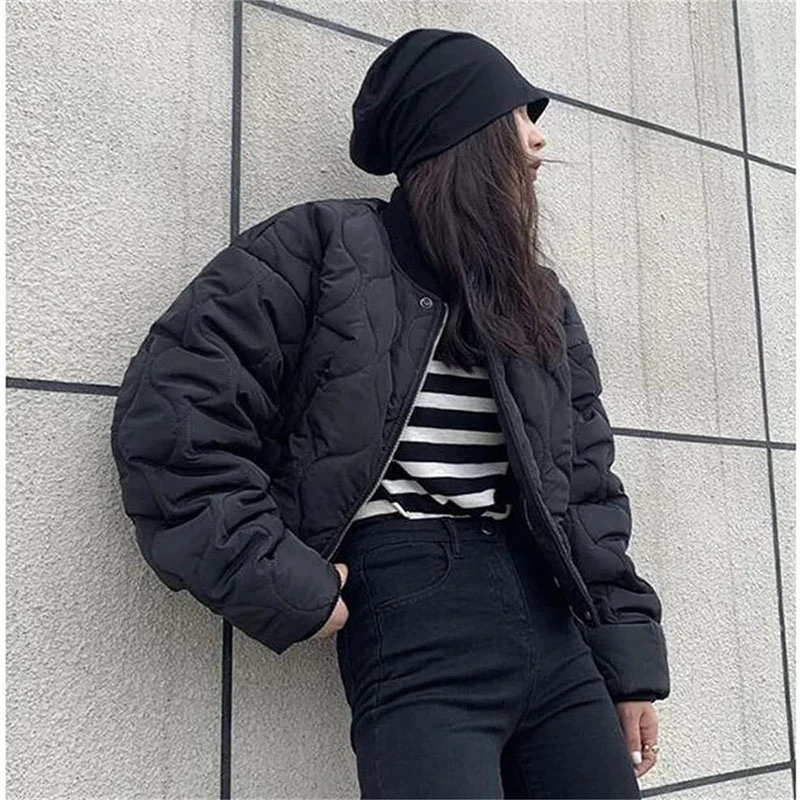 

Women Oversized Winter Jacket Female Cotton Padded Coats Long Sleeve Bomber Jackets Outwear Parka 2022 Autumn Winter Warm Overco