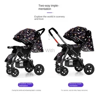 Poussette bébé pliable assis et s'allonger chariot à roulettes Portable grande poussette bidirectionnelle avec parasol pour nourrissons bébé nouveau-né 3