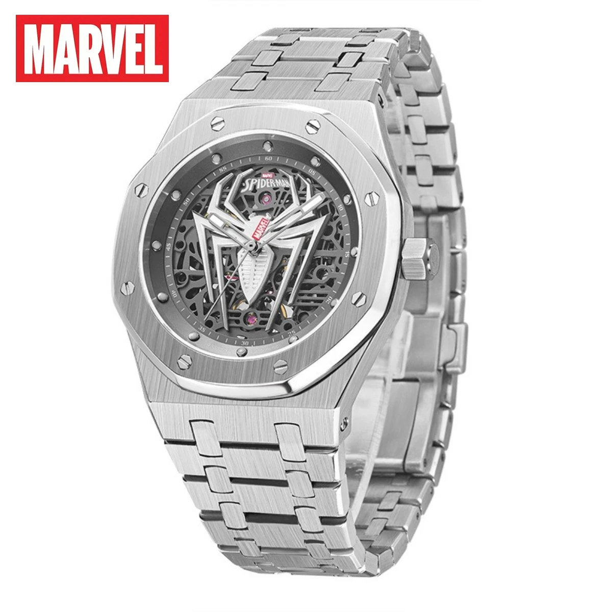 

Marvel Space Series Men's Watch Steel Ribbon Spider -Man Business Waterproof Web Design Mechanical Core Clock