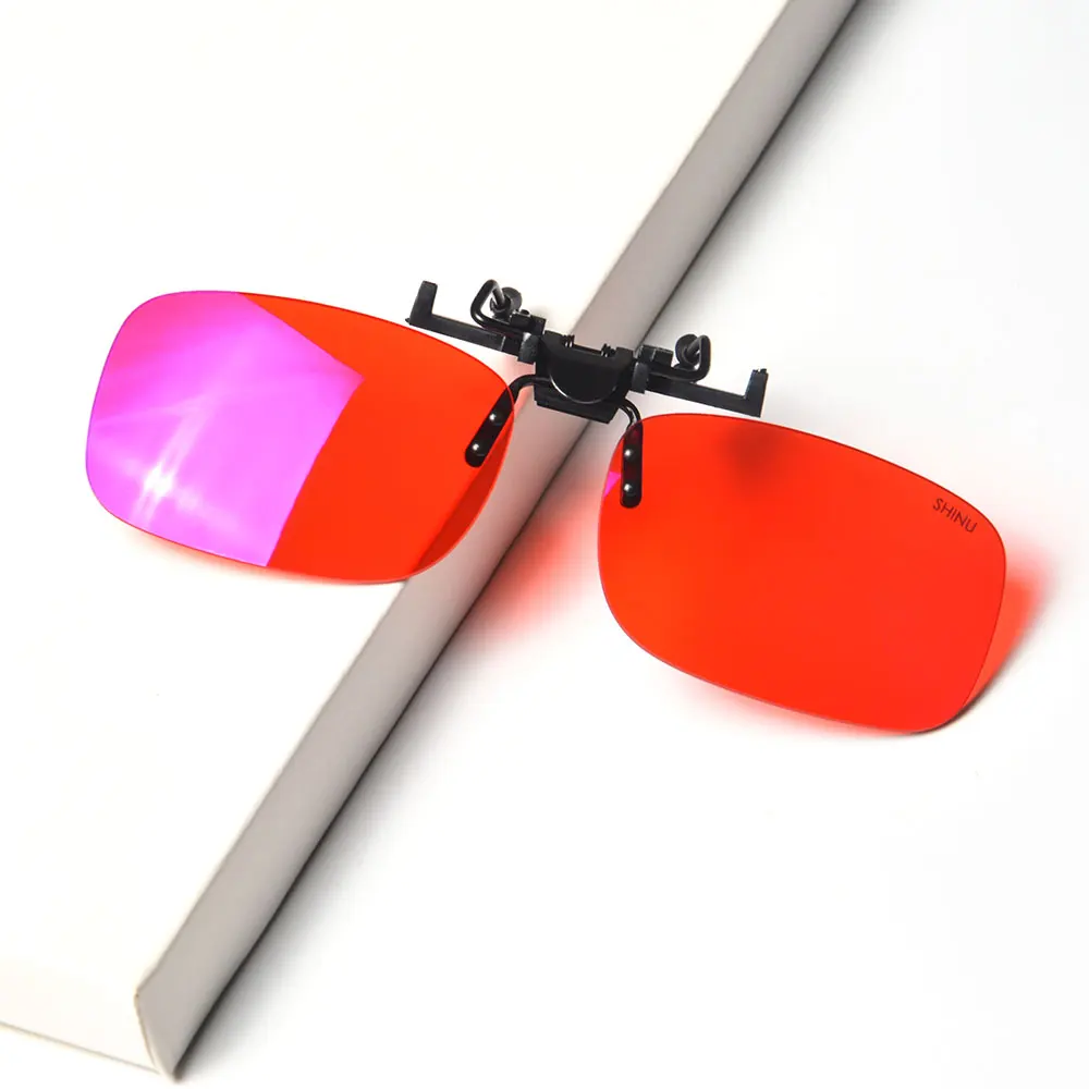 Enhanced Anti-Glare Clip-On Sunglasses with Orange and Yellow Blue Light Lenses