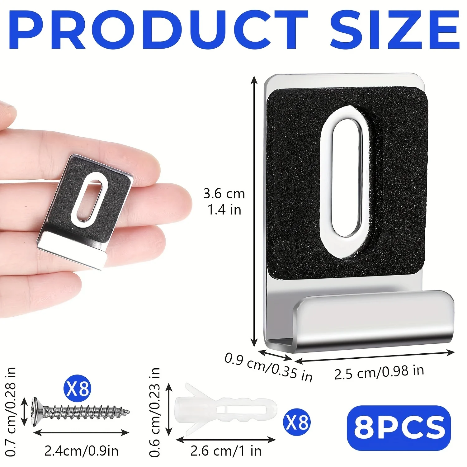Stainless Steel Clips Mirror Fixing Kit Stainless Steel Mirror Holders for Wall Mounting Mirror Brackets Mounting Clips for Frameless Billboard 4/8Pcs