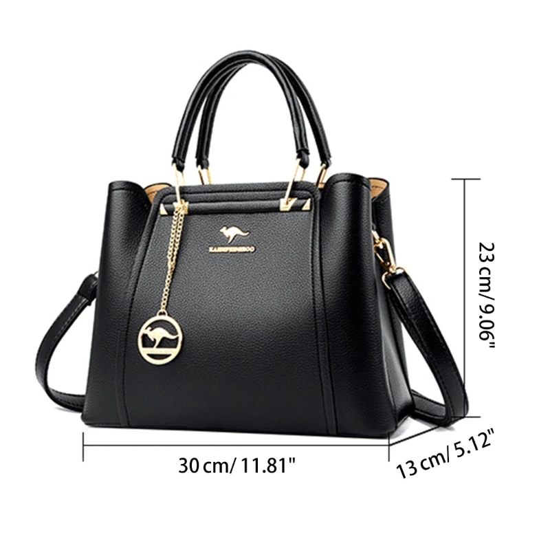 Women PU Leather-Handbag Stylish-Shoulder Bag Large Capacity Tote Bag for Winter