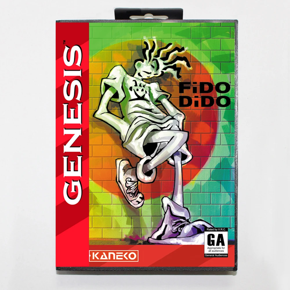 

Игровая карта Fido Dido MD с коробкой стандарта США для 16-битной консоли Sega Megadrive Genesis