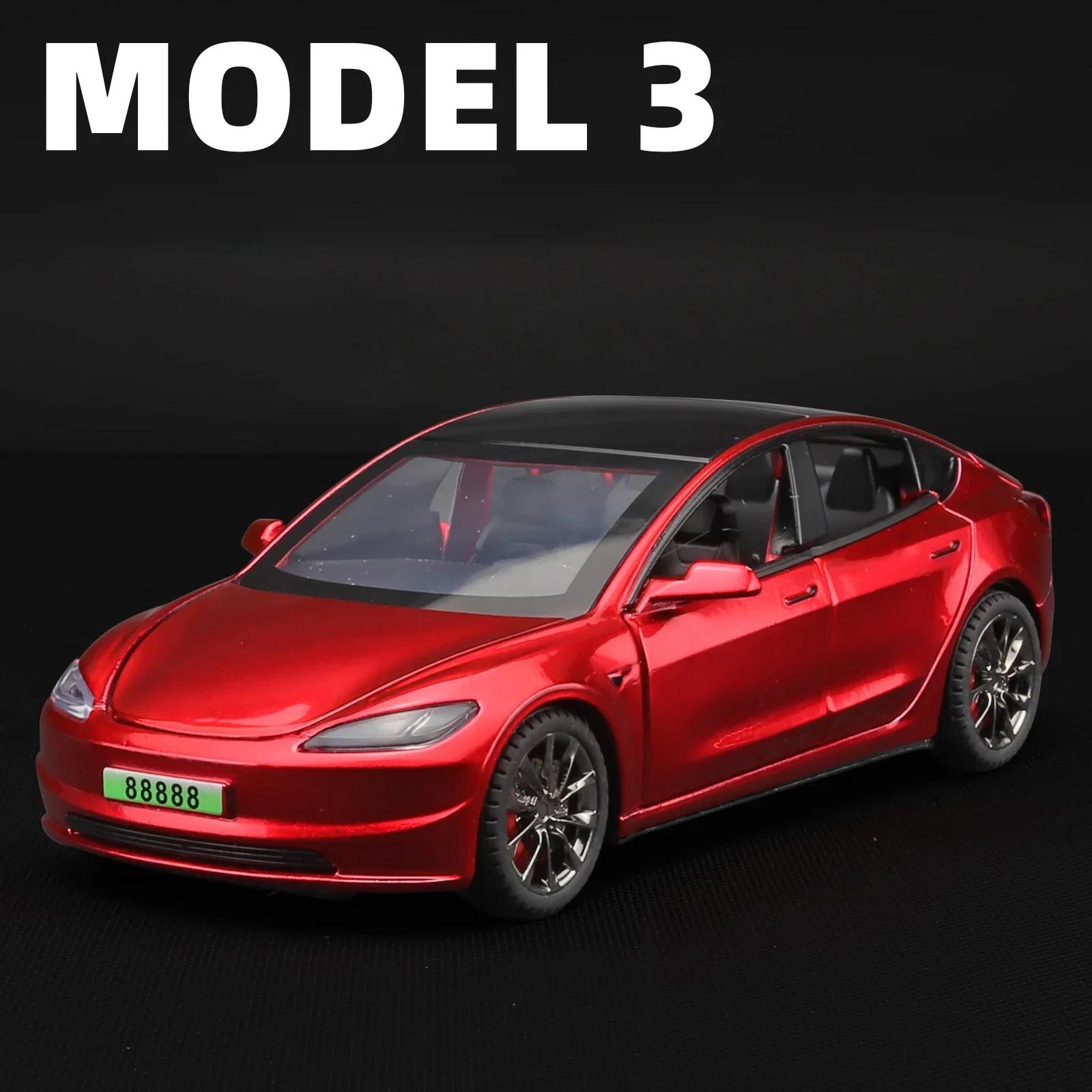 2024 NEW 1:32 FOR TESLA Model 3 Alloy Model Car Toy Diecasts Metal Casting Sound and Light Car Toys Vehicle 2