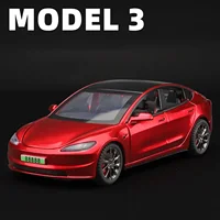 2024 NEW 1:32 FOR TESLA Model 3 Alloy Model Car Toy Diecasts Metal Casting Sound and Light Car Toys Vehicle 2