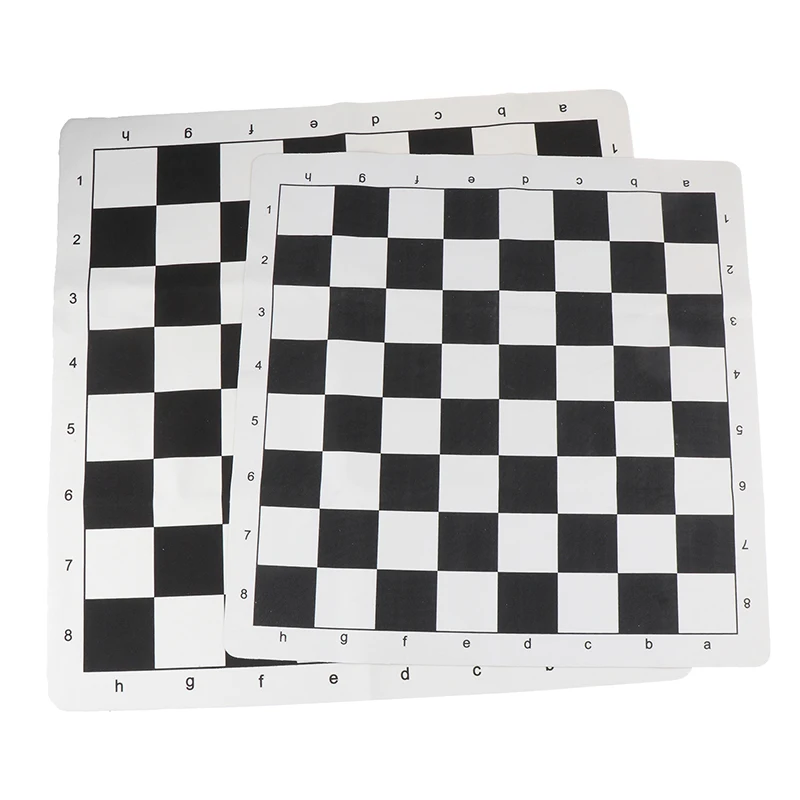 Foldable chess board folding chess board chess pieces and board Lightweight PU Leather Chess Board 43/51cm Portable Soft Rollable Leather Durable Chess Board Flat International Chessboard