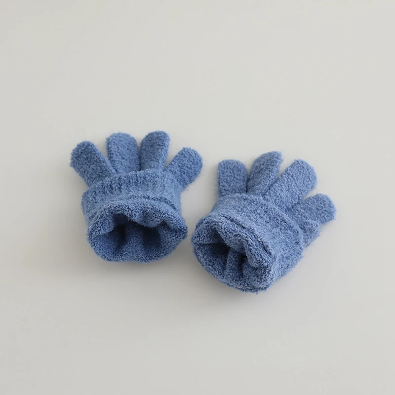 cycling gloves winter gloves Winter Children Gloves Girls Warm Thickened Plush Gloves Cycling Kids Fashion Five Fingers 5-12Y