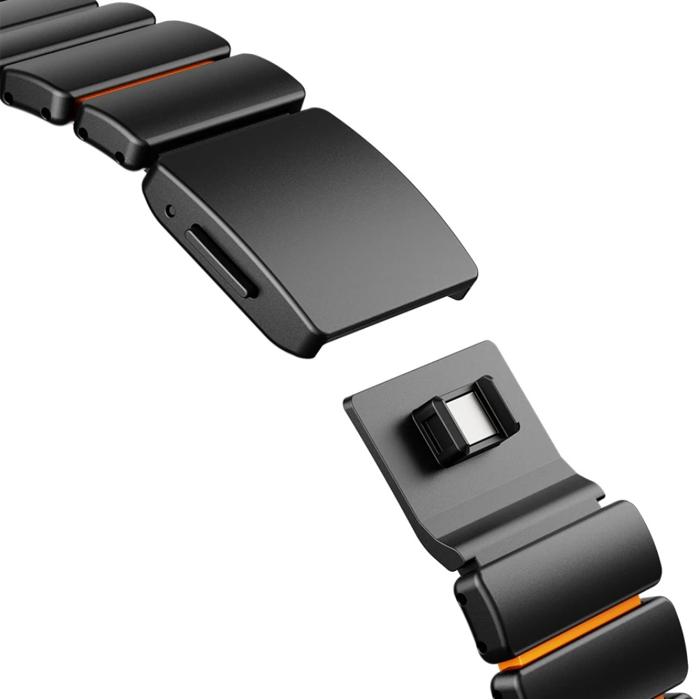 Luxury Titanium Magnetic Watch Strap with Rubber Band Design