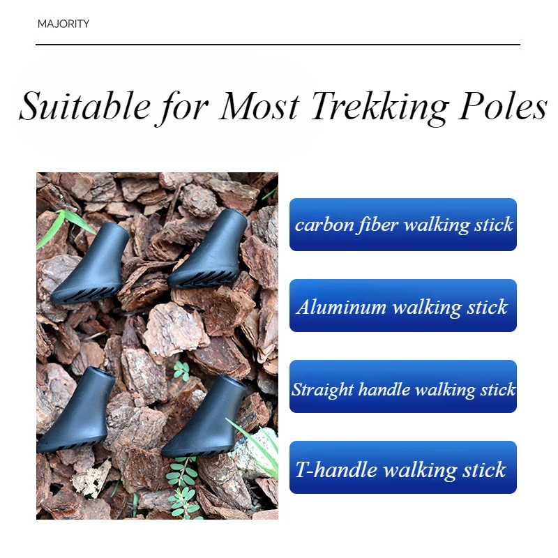 Replacement Rubber Feet Walking Stick Pads Trekking Pole Tips Rubber Buffers Trekking Poles Protectors for Climbing