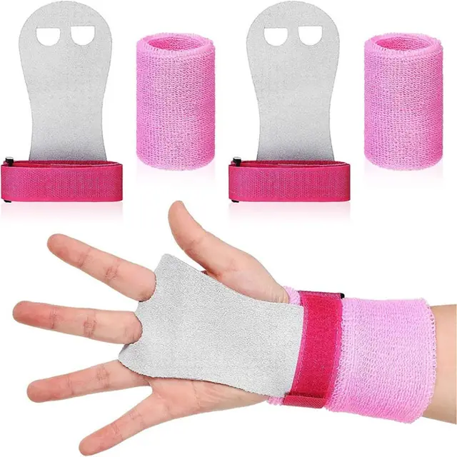 1 set  Gymnastics Grips Wristbands Sets for Girls Youth Kids Gymnastic Hand Grips Gymnastic Bar Palm Protection Wrist Support