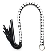 65CM PU Leather Braid Horse Whip, Horse Training Whips,Handle With Iron Hoop 1