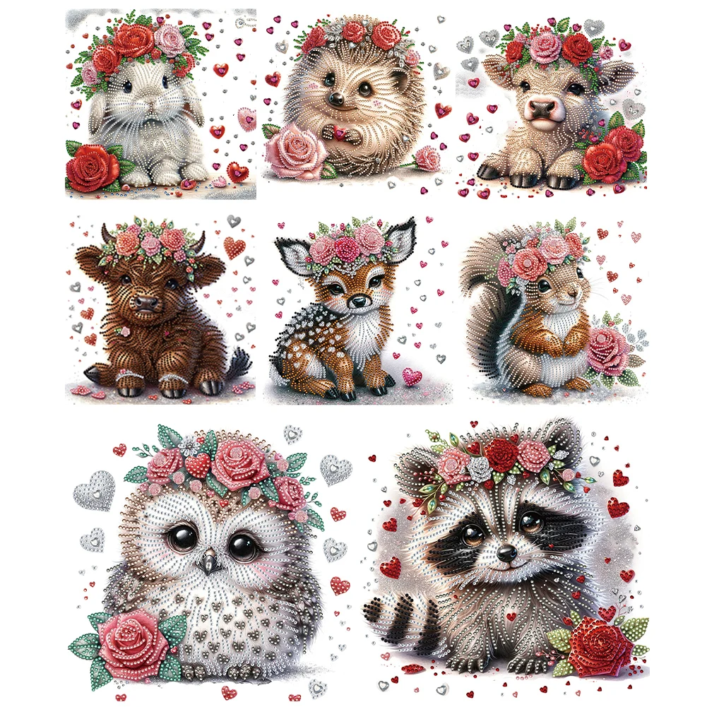 5D DIY Partial Special Shaped Drill Diamond Painting Kit Flower Animal Decor