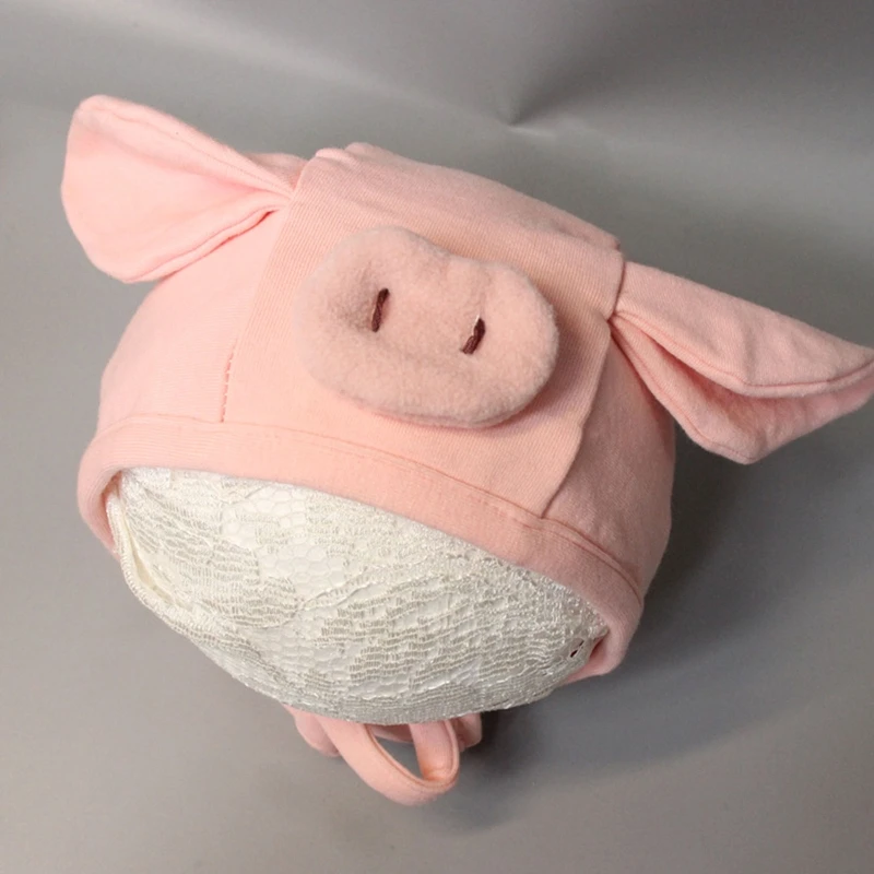 0-2 Y Pig Pink Pig Hat Skulli Hat Photography Prop