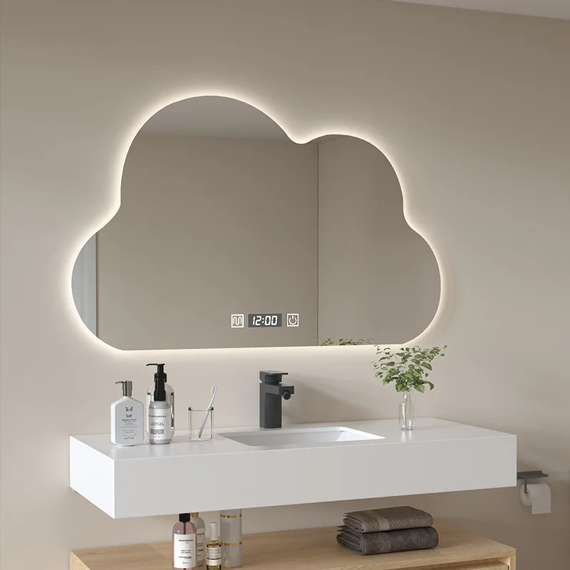 Description Picture 6 of itemDressing Table Makeup Lamp Mirror Irregular Shaped Cloud Smart Bathroom Mirror Bathroom Household Lamp Defogging Mirror