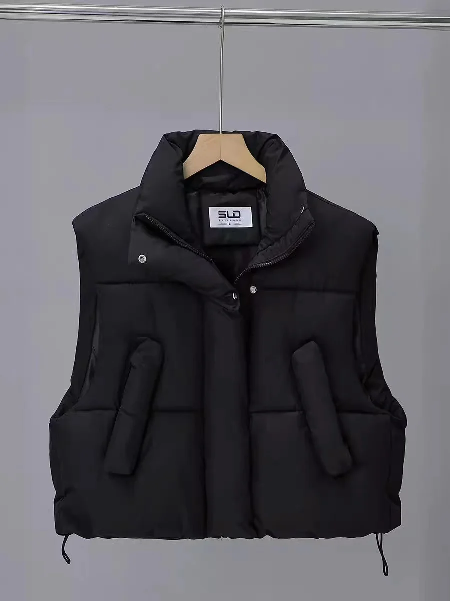 Autumn Winter Vest Women Thick Warm Down Vest Harajuku Loose Jacket Casual Outerwear Short Waistcoat Windproof Coats