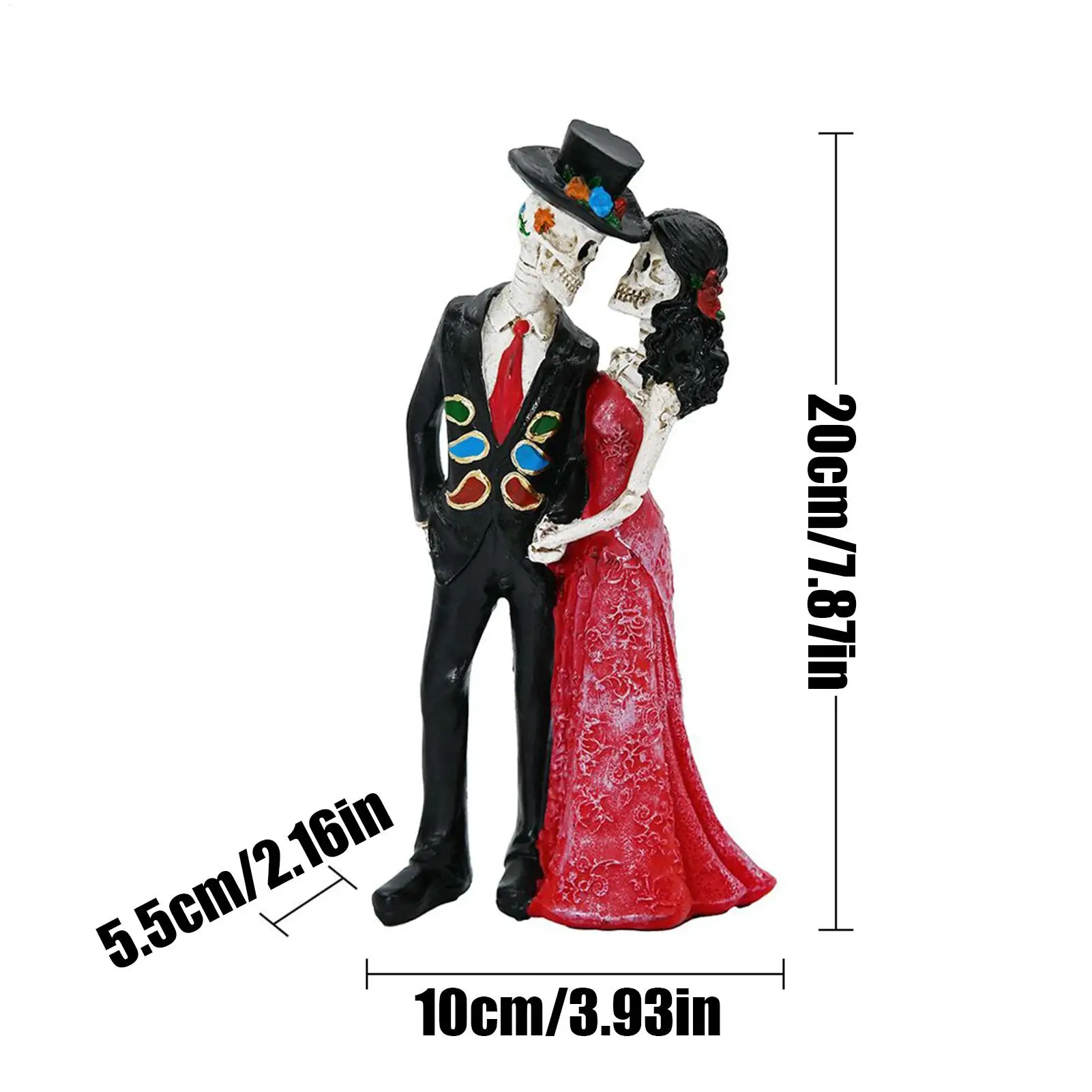 Skeleton Decor Gothic Resin Skulls Sculpture Skeleton Bride And Groom Sculpture For Holiday Garden Backyard Pond Yard Porch Home