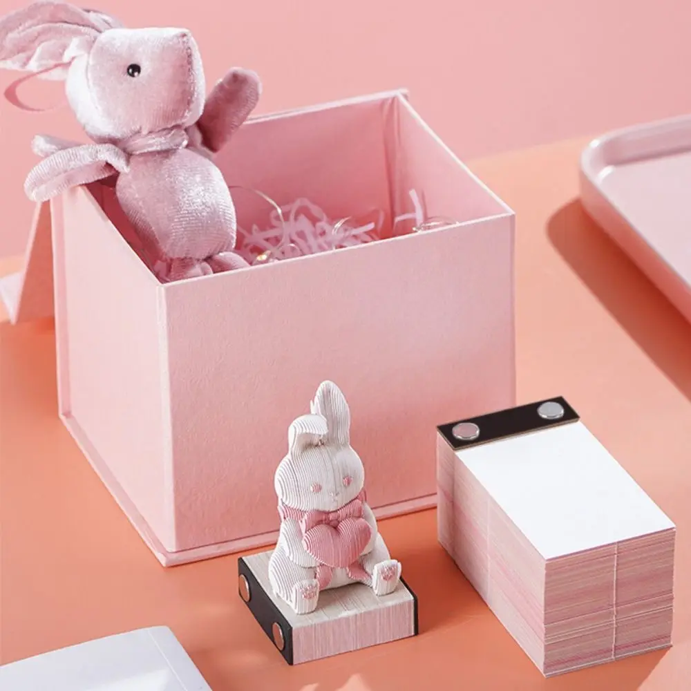 

3D Carving Crafts 3D Rabbit Memo Note Message Paper Post Memos 3D Carving Sticky Notes Self Sticky Adhesive