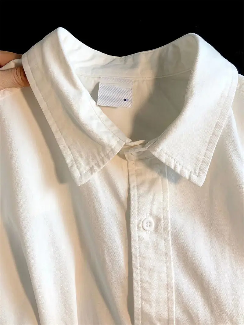 High-end design niche basic white shirt womens long-sleeved inner and outer shirt loose and comfortable top spring autumn jacket