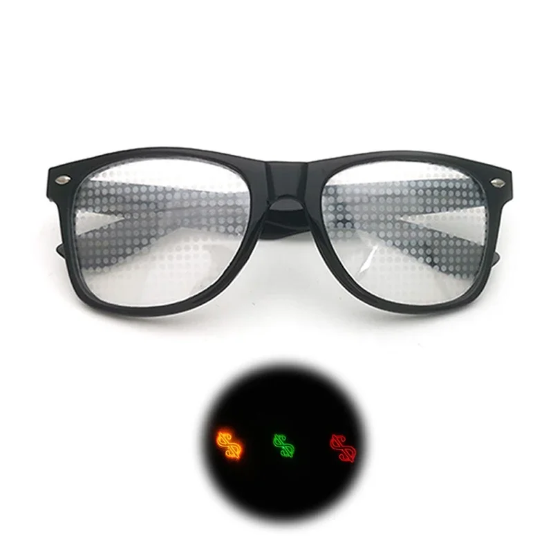 Diffractive Optical Fireworks Glasses Special Effect Sunglasses Dance Light Show Female Glasses Star Football Dollar Heart Shape 4