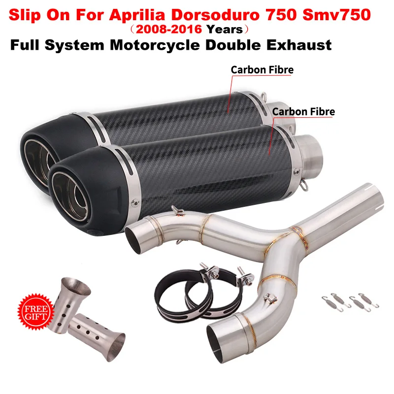 

Moto Connect Carbon Fiber 51Mm Muffler Slip-On For Aprilia Dorsoduro 750 2008-2016 Smv750 Smv 750 Dorsoduro Dd750 Mid Pipe Espac