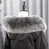 Real Fox Fur Collar Winter Women Natural Fur Hood Trims Decor Furry Fur Scarf for Coat Jeckets Black Scarves Luxury Shawls 2