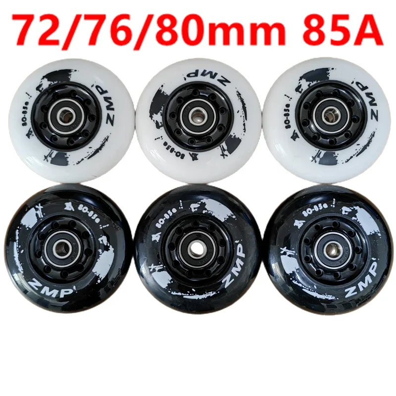 Inline skate wheel 72mm wheel black white 80mm skate 80A PU 85A 76mm